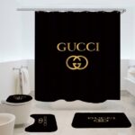 Black gucci bathroom shower curtain set