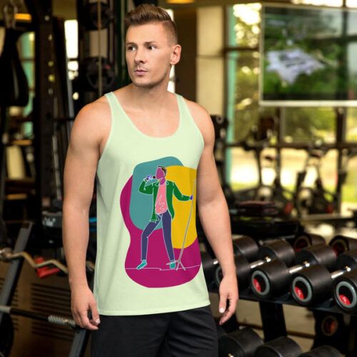 A Singer With A Microphone Stand Men's Tank Top