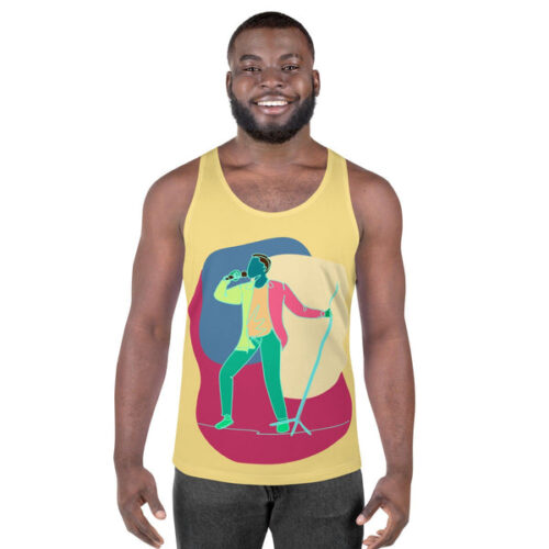 A Singer With A Microphone Stand Men's Tank Top