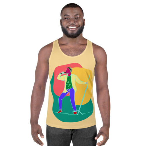 A Singer With A Microphone Stand Men's Tank Top