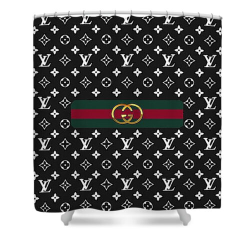 Gucci X Louis Vuitton Shower Curtain