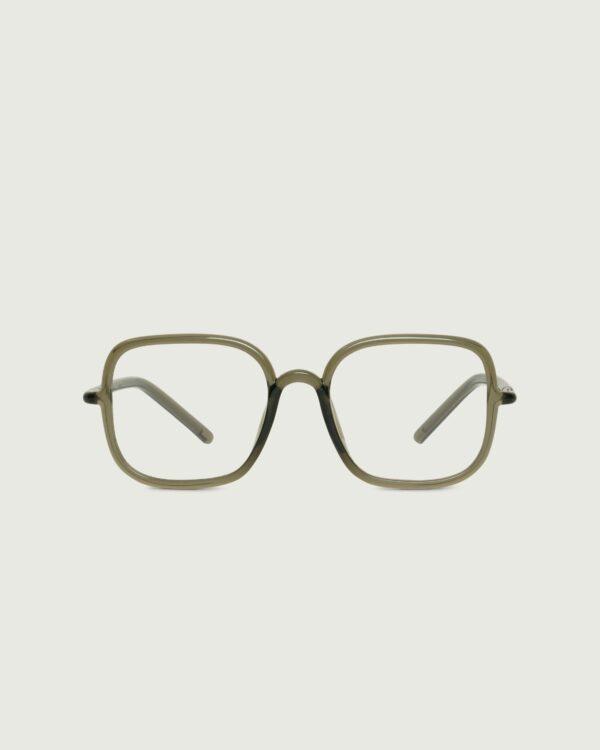 Basil::Eleanor Eyeglasses square green castor seed front