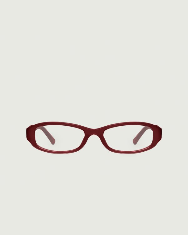 Crimson::Lucy Eyeglasses rectangle red acetate front