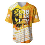 Legend Bob Reggae Baseball Jersey One Love One Heart Tropical Leaf - Blakeli