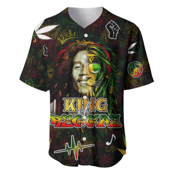 King Of Reggae Baseball Jersey Legend Bob Peace and Love - Blakeli