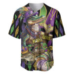 Mardi Gras Alligator Baseball Jersey Fleur De Lis Glitter Style - Blakeli