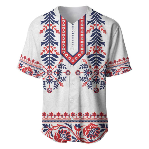 Panama Pollera Traditional Pattern Baseball Jersey - Blakeli