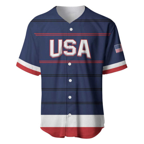 Custom USA Ice Hockey Team Baseball Jersey Go Champions - Blakeli