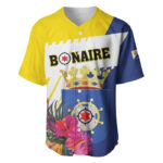 Personalised British Leeward Islands Baseball Jersey Tropical Flower Grunge Style - Blakeli
