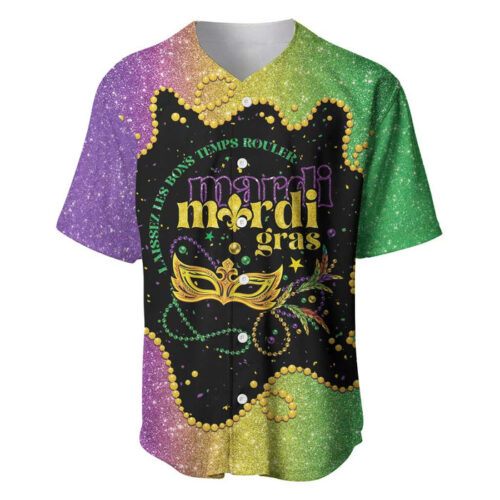 Mardi Gras Baseball Jersey Laissez Les Bons Temps Rouler - Blakeli