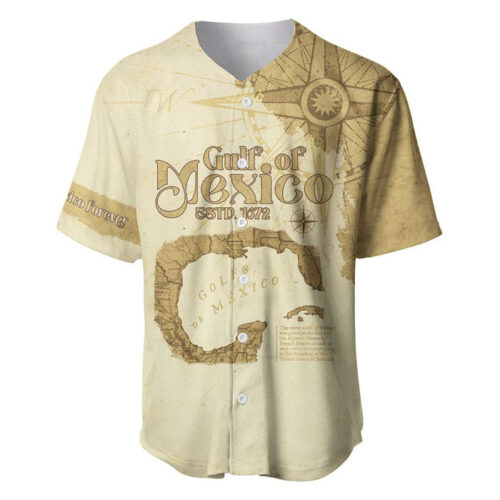 Gulf Of Mexico Estd 1672 Baseball Jersey Vintage Style - Blakeli