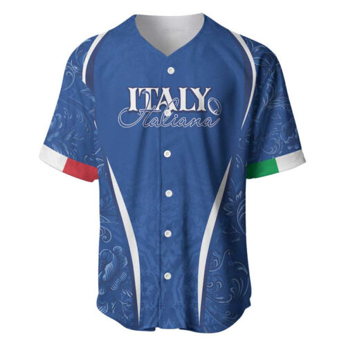 Italy Rugby Personalized Baseball Jersey Azzurro Savoia - Renaissance Inspired - Blakeli