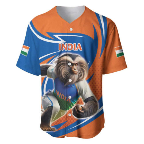 Indian Nilgiri Langur Cricket Custom Baseball Jersey Unique Pattern - Blakeli