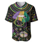 Mardi Gras Lips Queen Beads Baseball Jersey - Blakeli