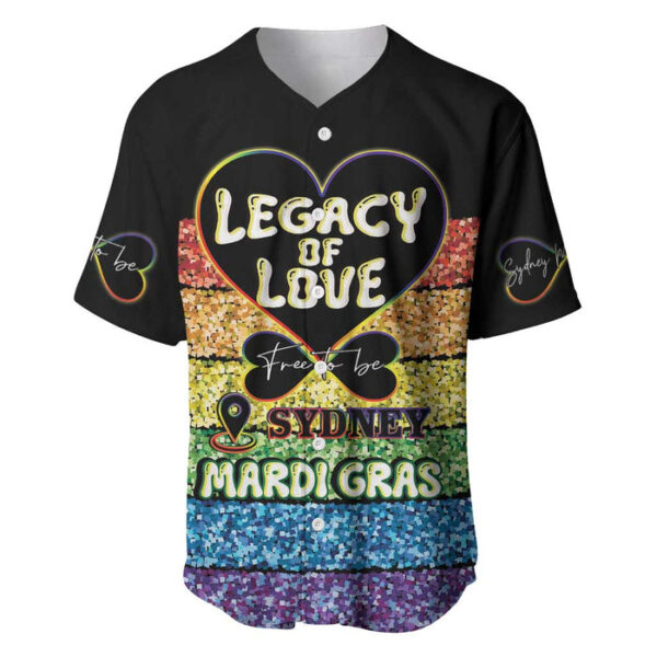 Free To Be Sydney Mardi Gras Baseball Jersey Legacy Of Love - Blakeli