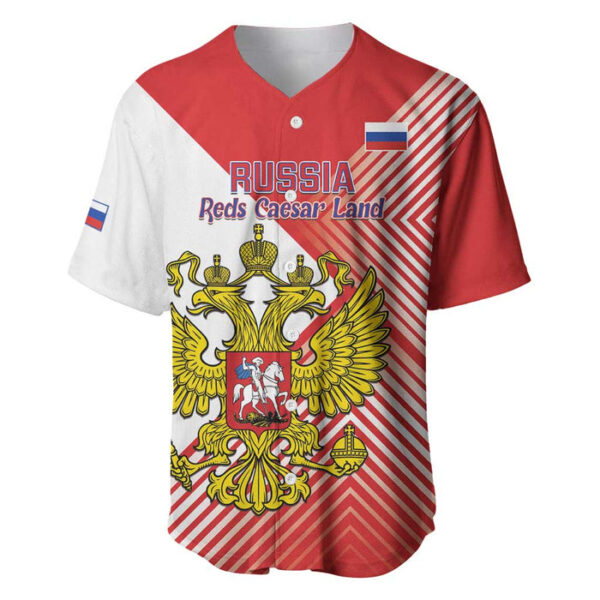 Custom Russia Volleyball Baseball Jersey Reds Caesar Land Dynamic Style - Blakeli