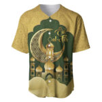 Eid al-Fitr Baseball Jersey Khair Mubarak Islamic Pattern - Blakeli