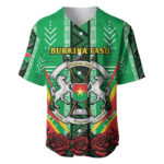 Personalised Burkina Faso Baseball Jersey Coat Of Arms Bogolan Pattern - Blakeli