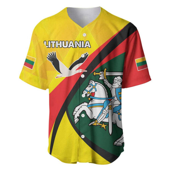 Lithuania Coat of Arms Baseball Jersey Vytis and Gandras - Blakeli