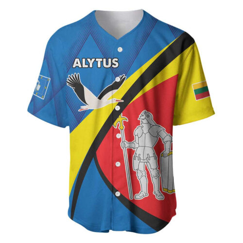 Lithuania Alytus County Baseball Jersey Alytaus Apskritis Coat of Arms - Blakeli