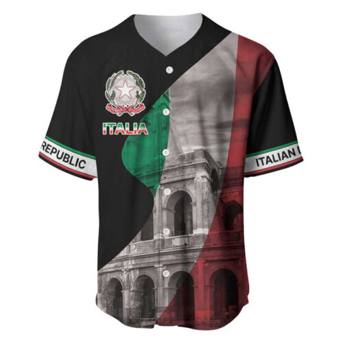 Italian Republic The Pantheon Baseball Jersey Emblema della Repubblica Italiana - Blakeli