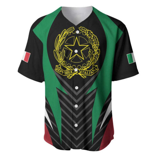 Italian Republic Baseball Jersey Simple Coat of Arms - Blakeli