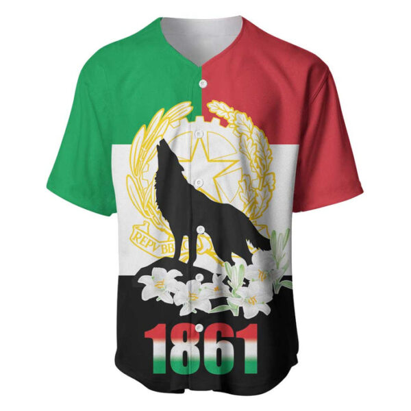 Italian Republic Anniversary of the Unification Baseball Jersey Anniversario dellUnita d'Italia - Blakeli