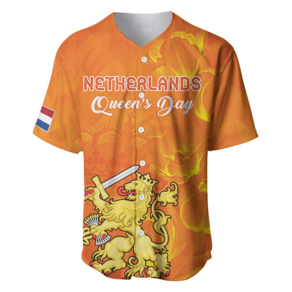 Personalized Netherlands Queen's Day Baseball Jersey Koninginnedag Royal Crown - Blakeli