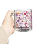 Pressed Wildflower Glass Mug (10oz) – Clear Floral Mug - Blakeli