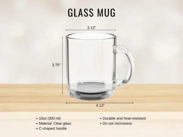 Daisy Glass Mug (10oz) – Clear Floral Mug - Blakeli