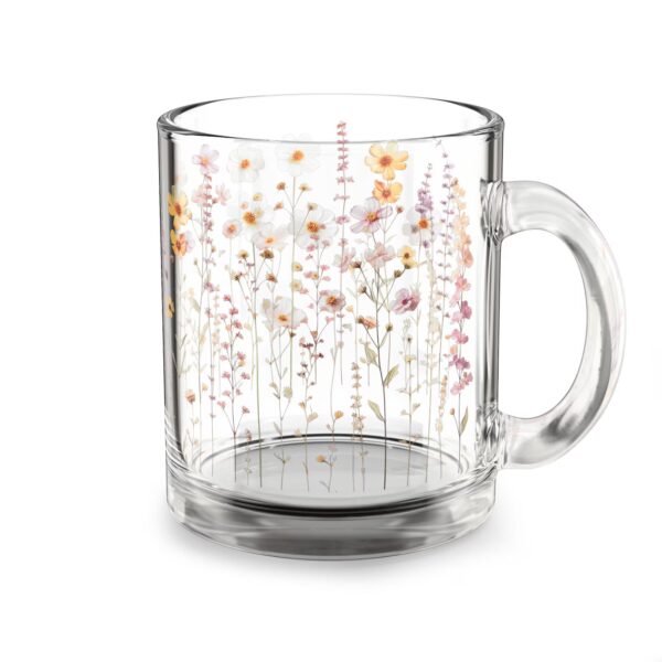Colorful Wildflower Glass Mug (10oz) – Clear Floral Mug - Blakeli