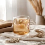 Colorful Wildflower Glass Mug (10oz) – Clear Floral Mug - Blakeli