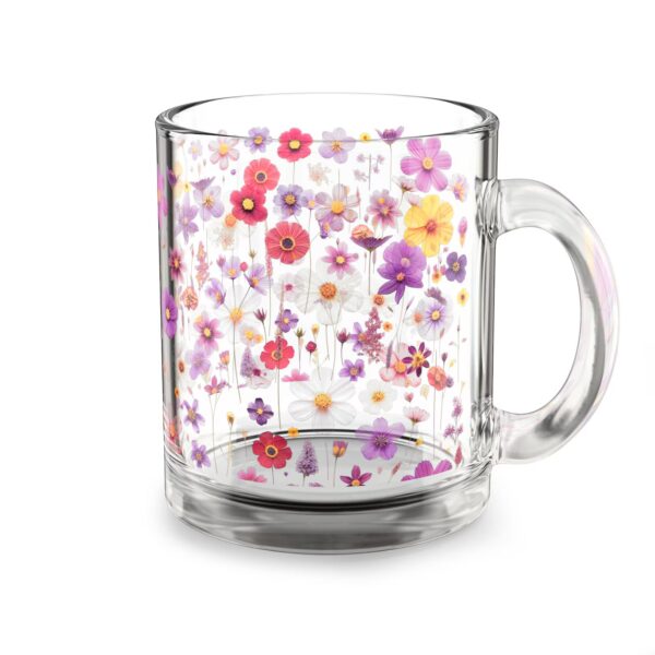 Pressed Wildflower Glass Mug (10oz) – Clear Floral Mug - Blakeli